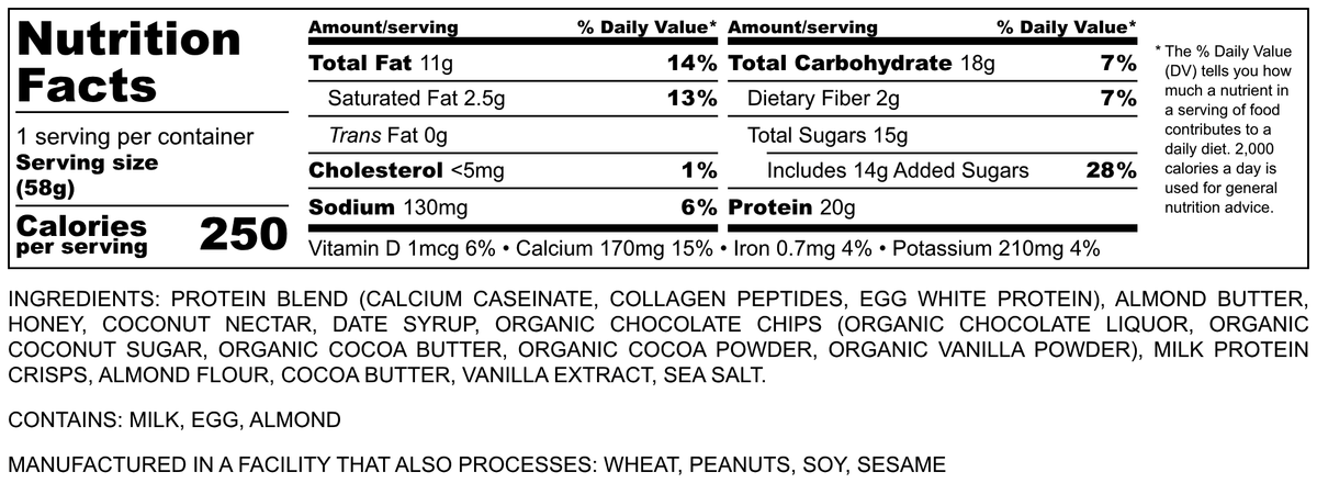 Nutrition Facts and ingredients for Bold Bar Mocha Crisp